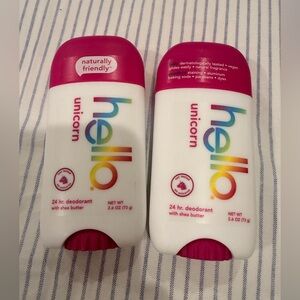 2 HELLO Unicorn Deodorant NEW